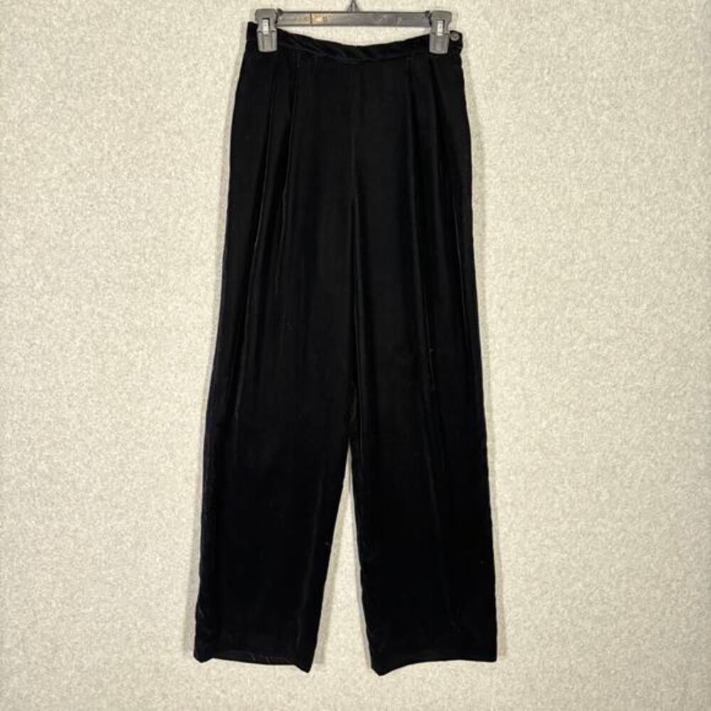 Vintage Talbots Velvet Pleated Pants Size 4‎ Black Trouser Taper NYE Witchy 90s